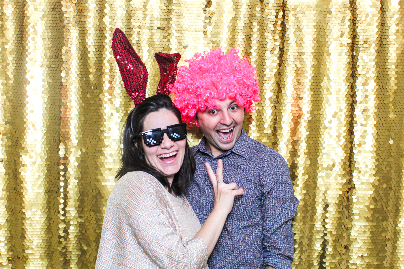 golden sequins for a Cotswolds photo booth events