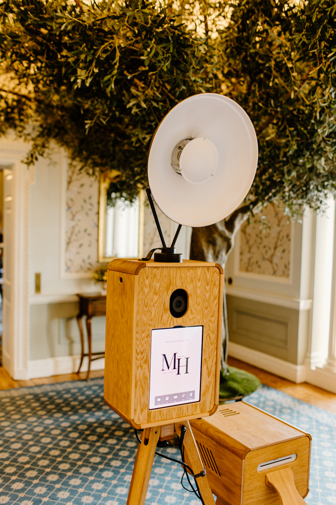 wooden photo booth rental for luxury and premium corporate events and weddings at Hedsor house with instant sharing , large and strips choice on the spot