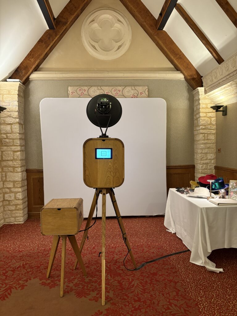 Mad Hat Photo Booth Setup for a wedding party at The Manor House in Castle Combe