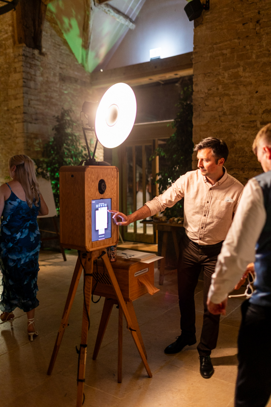 instant digital sharing from mad hati photo booth, with the icon booth at Ivy Lodge photo booth rental in Cirencester
