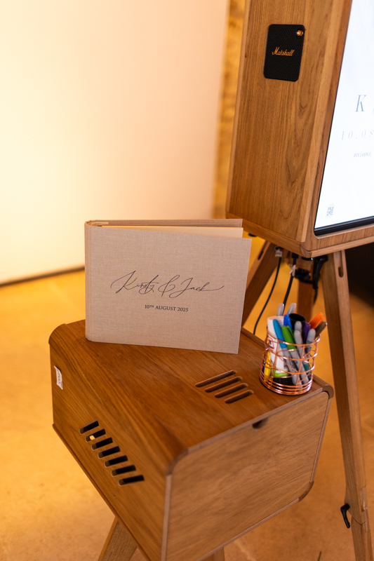 custom guest book for wedding party entertainment at ivy lodge photo booth hire
