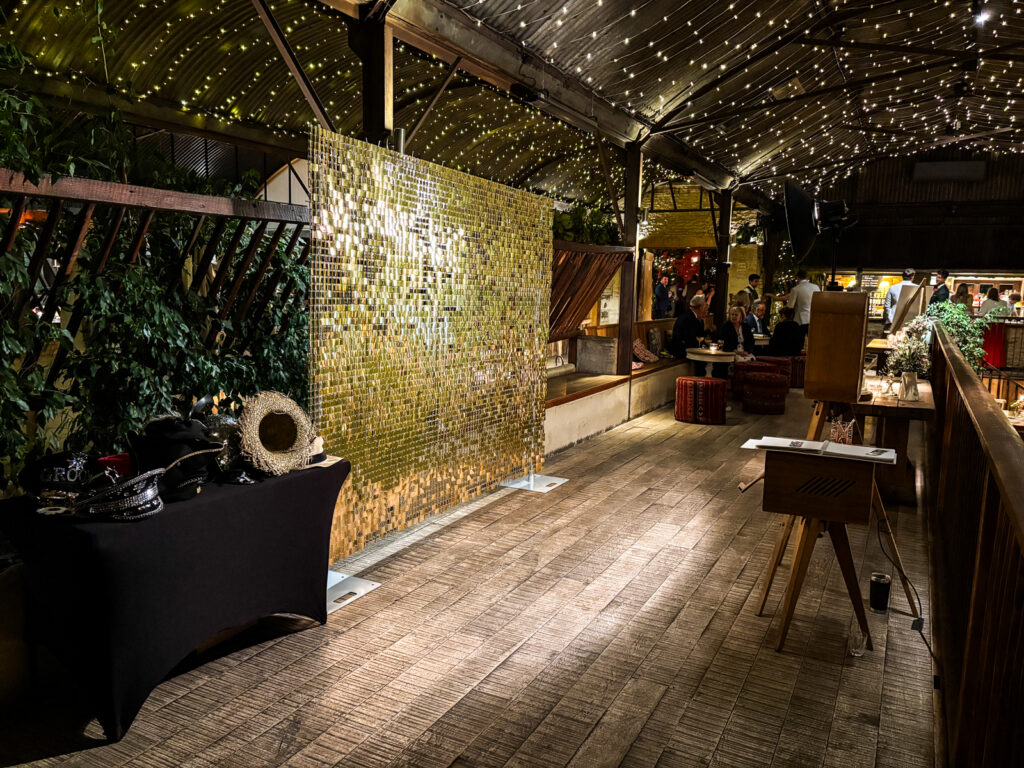 stone barn premium photo booth setup for weddings and party entertainment with mad hat photo booth

