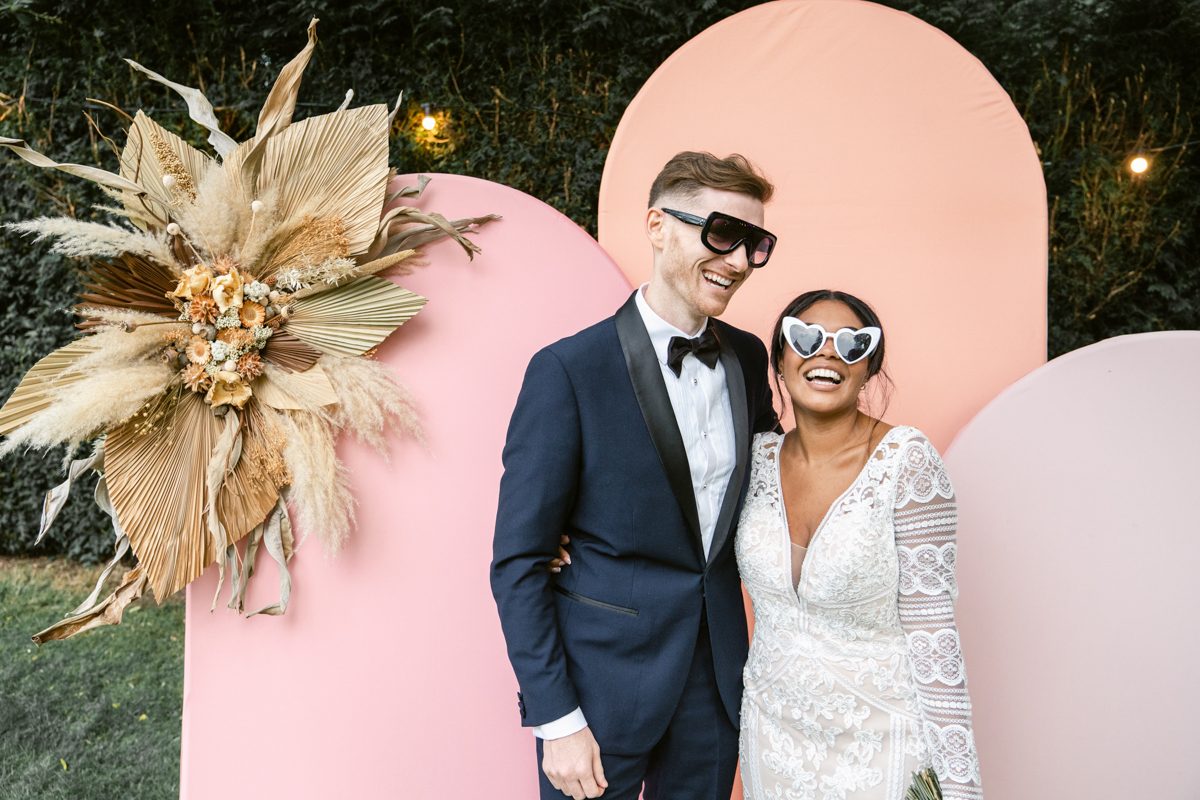 Cotswolds based modern photo booth backdrop with arches