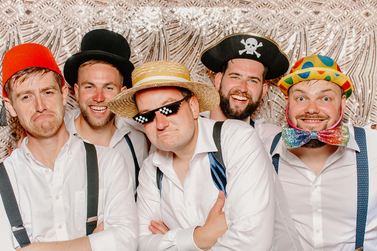 funny groomsmen at Coombe Lodge Blagdon photo booth
