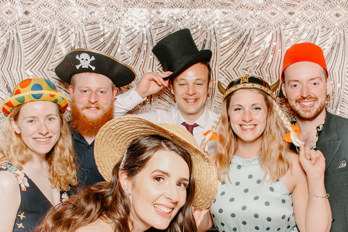 guests taking photos for a photo booth event during a bristol wedding