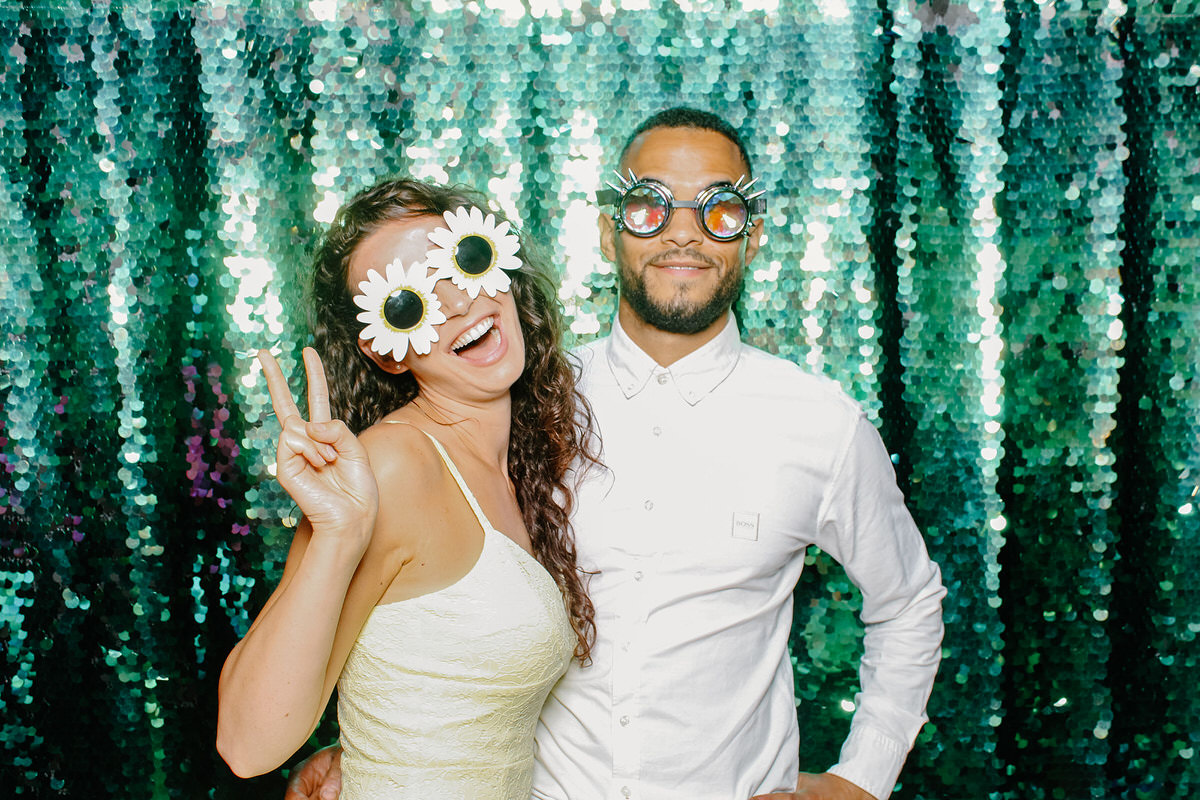 wedding party at Redhouse Barn Wedding photo booth