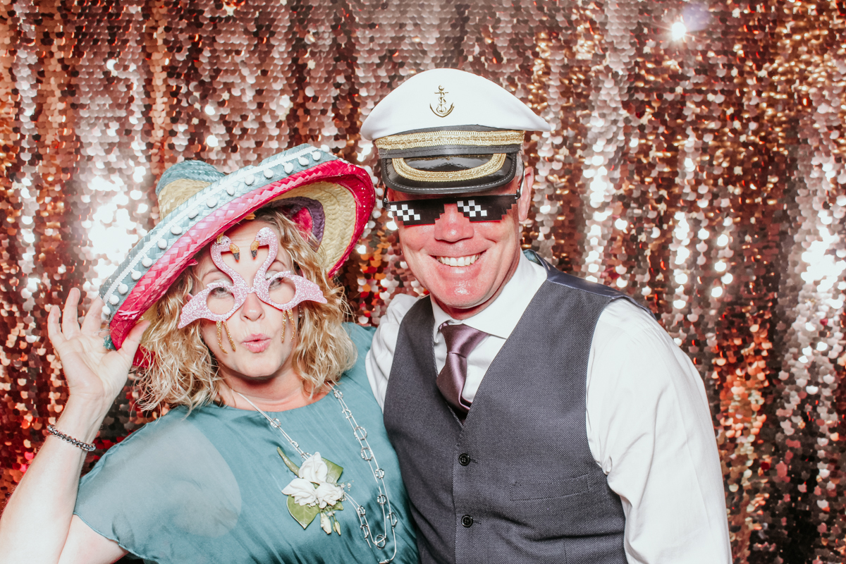 gloucestershire photo booth for weddings and corporate events with sequins backdrops