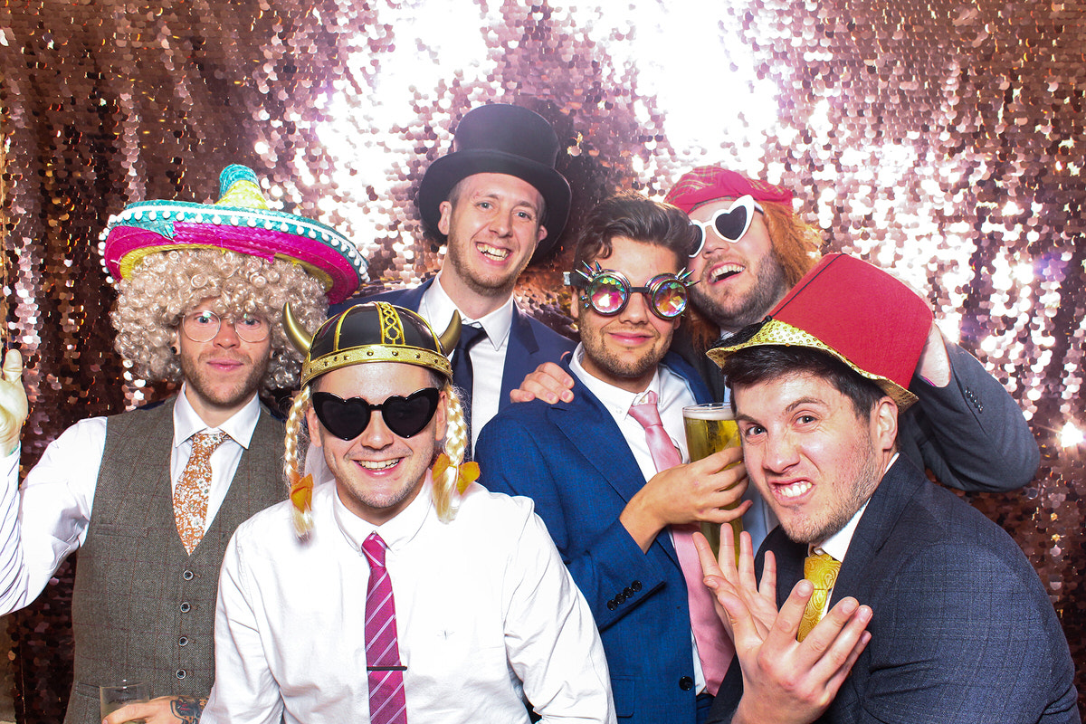 large group of people for an open air photo booth in tetbury