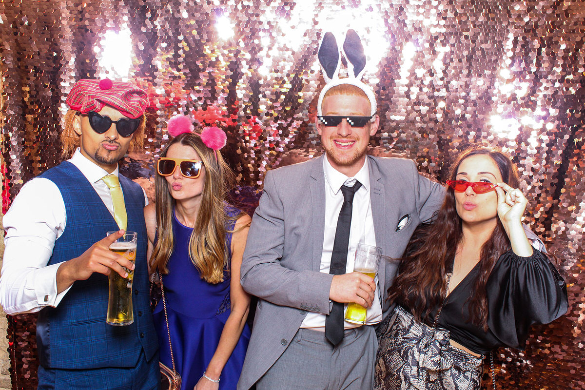 guests at The Great Tythe Barn Wedding in tetbury