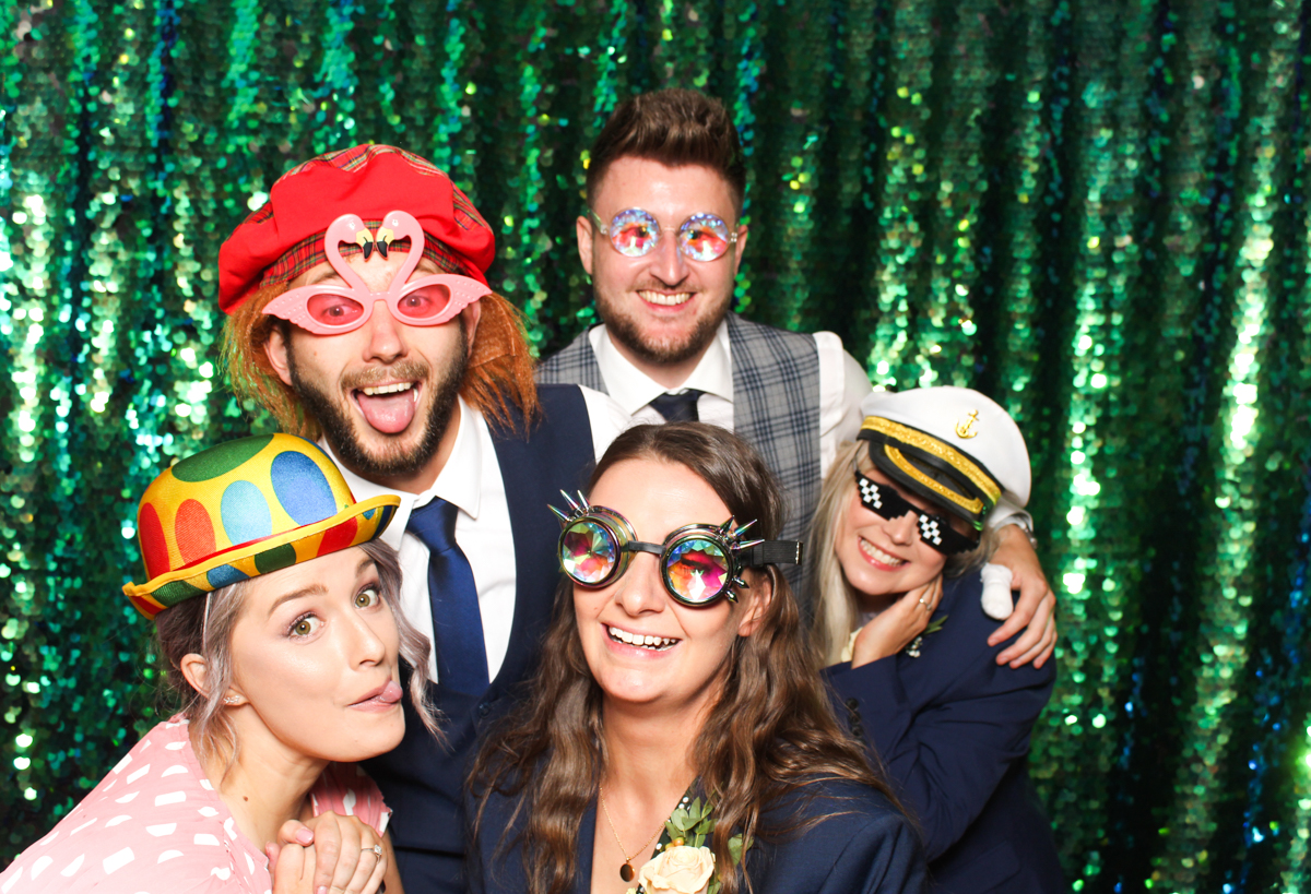 Cider mill barn wedding photo booth cotswolds