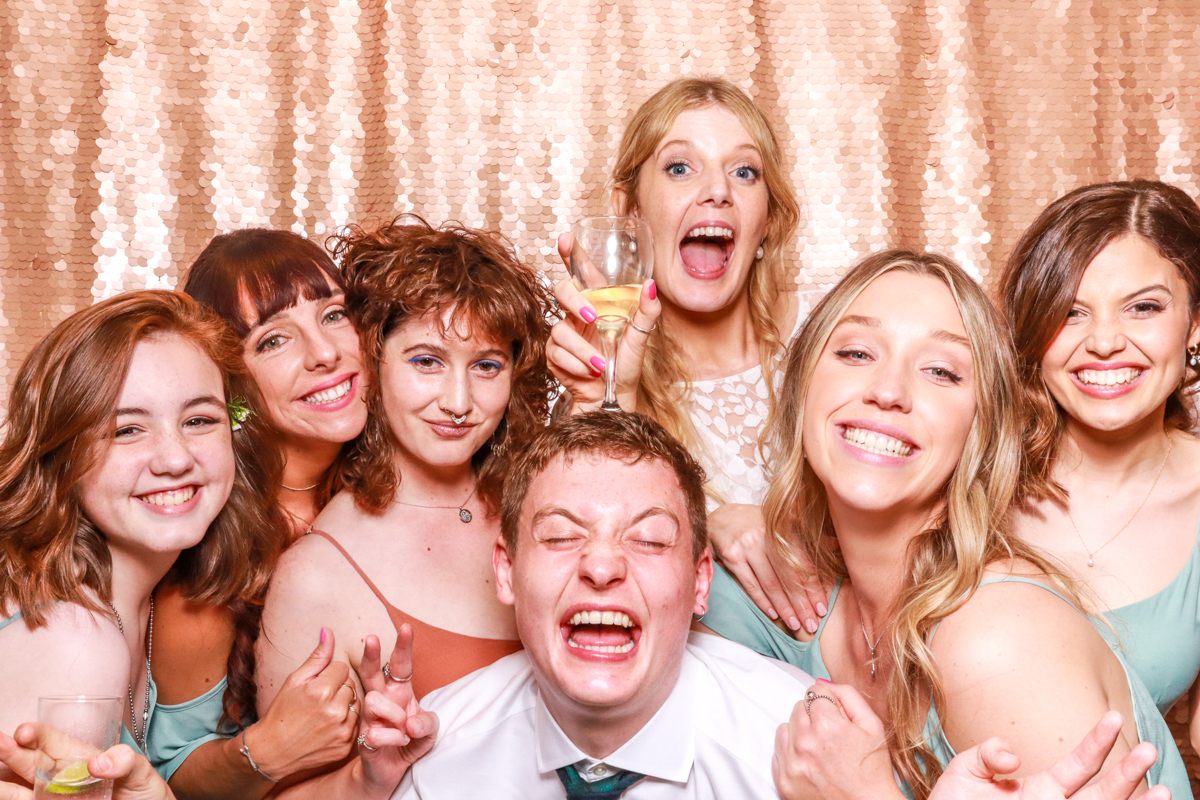 guests having the best fun during a wedding at lapstone barn