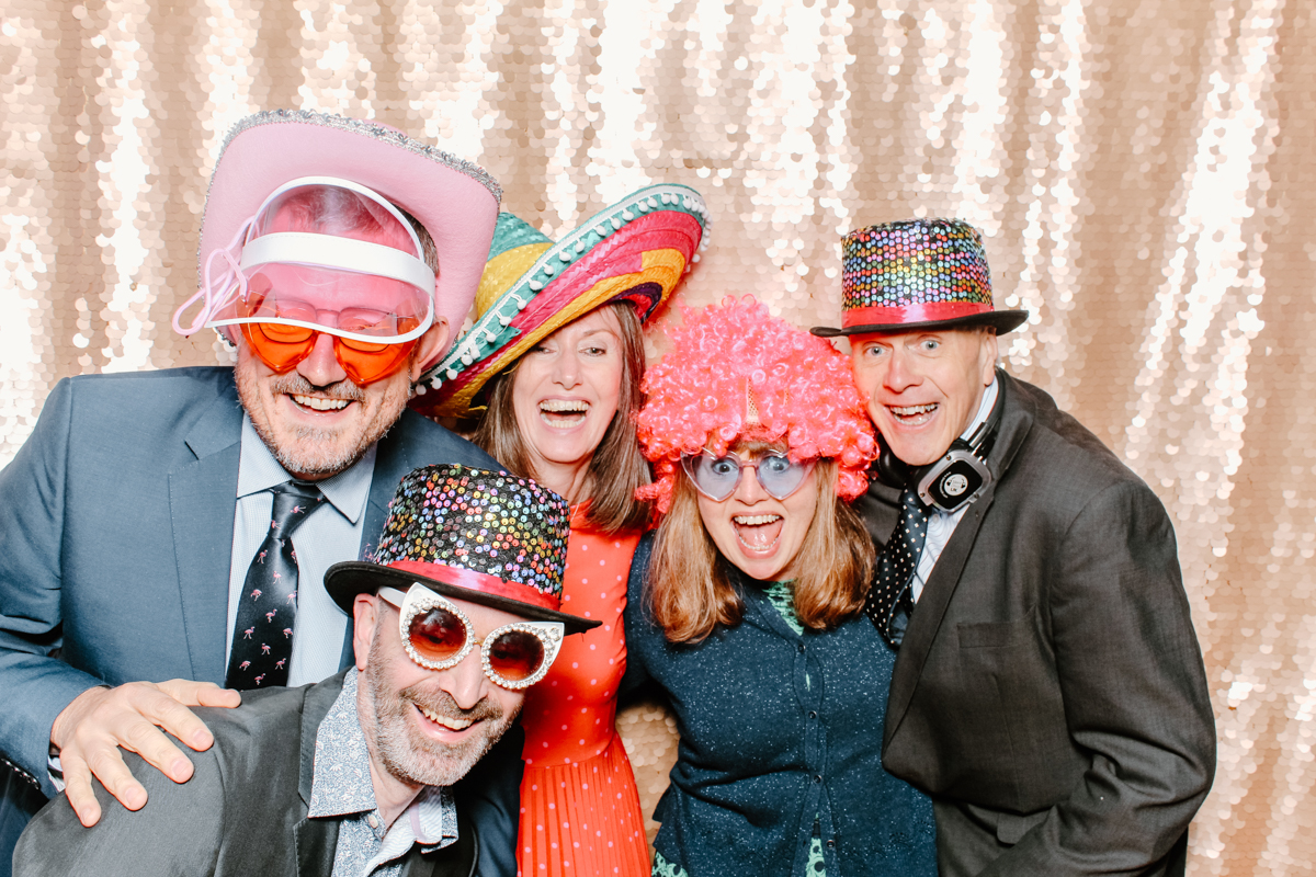 blush sequins backdrop for the best fun during a photo booth event in Gloucestershire