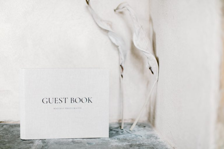 natural linen guest book for weddings