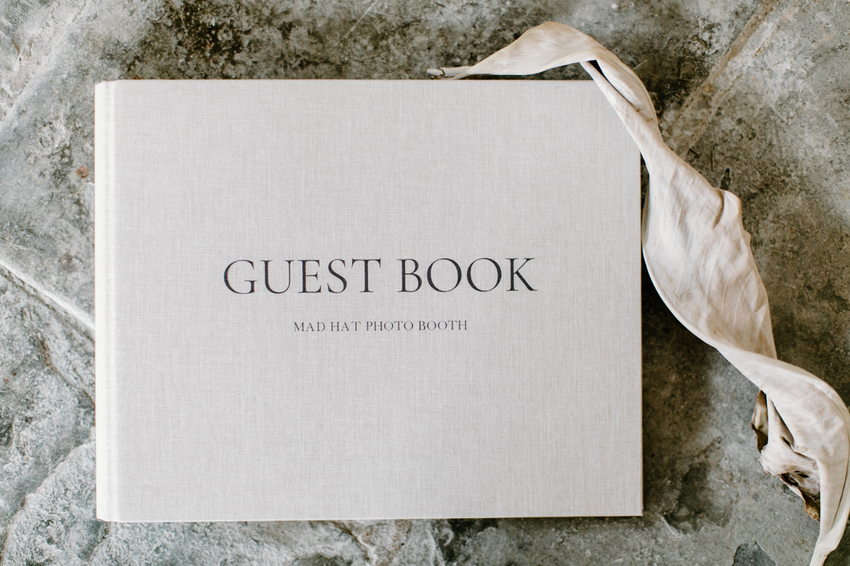 linen engraved cover guest book for weddings and events