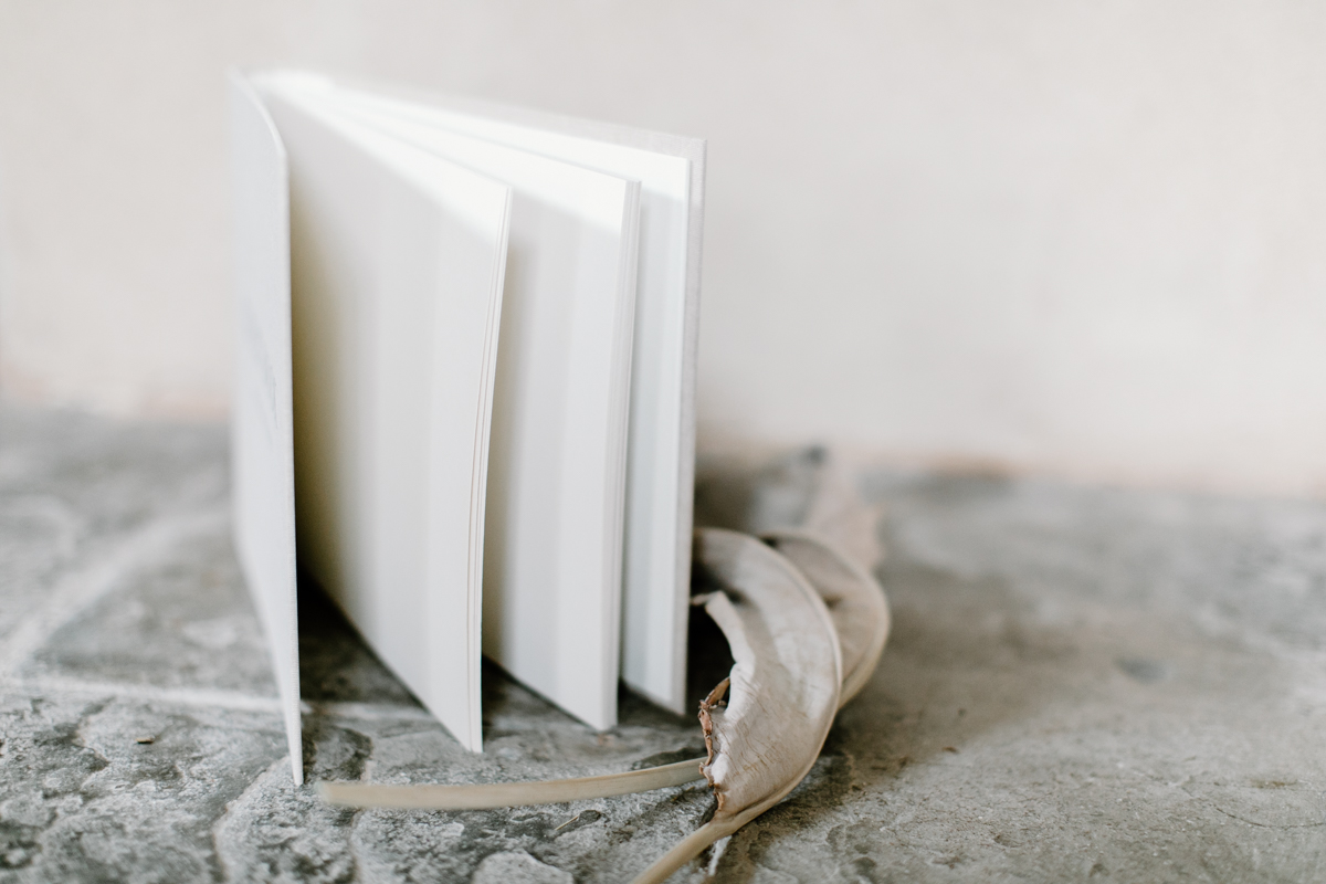 white pages for custom wedding guest books