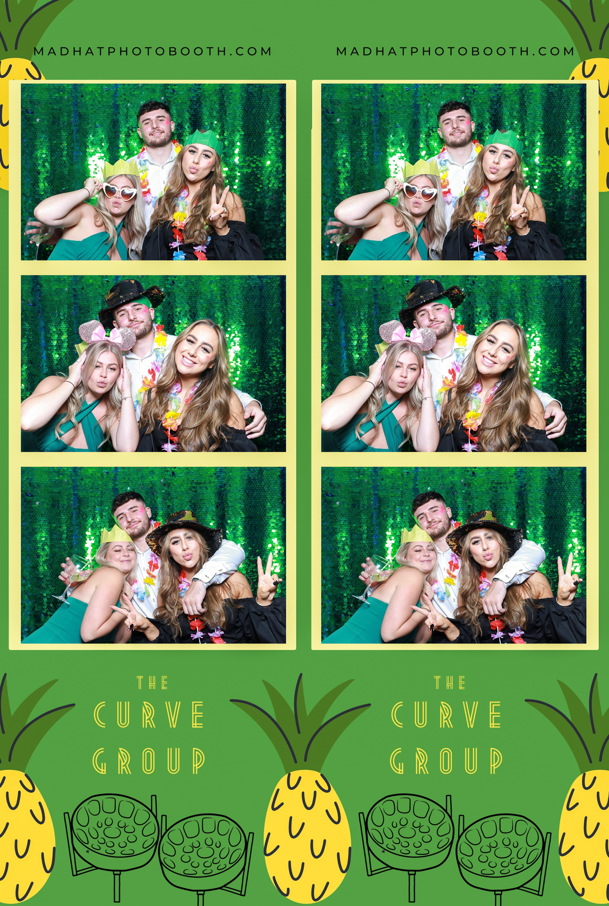 green sequins backdrop for a fun corporate party photo booth hire cotswolds