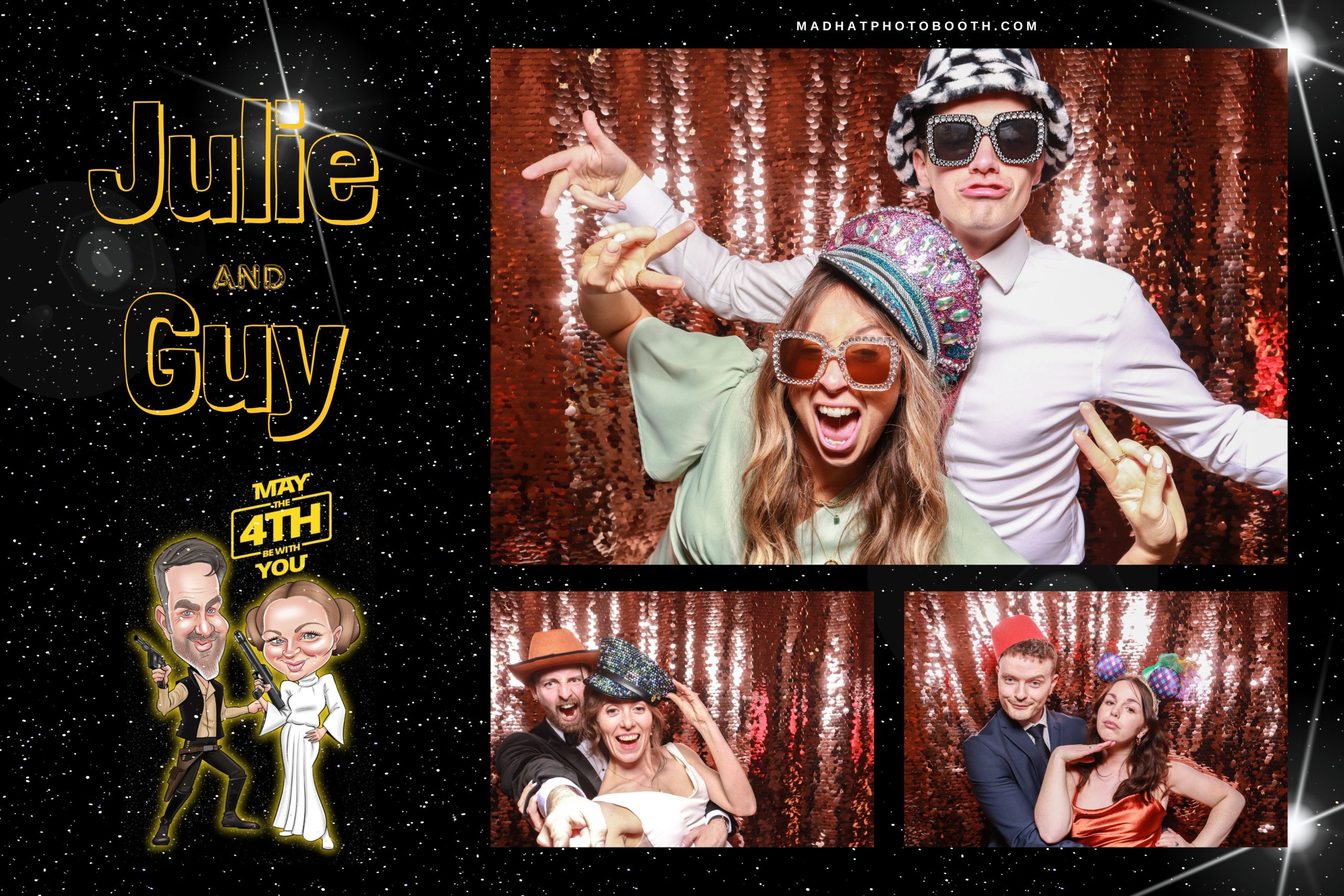 custom photo booth prints for a star wars inspired wedding theme
