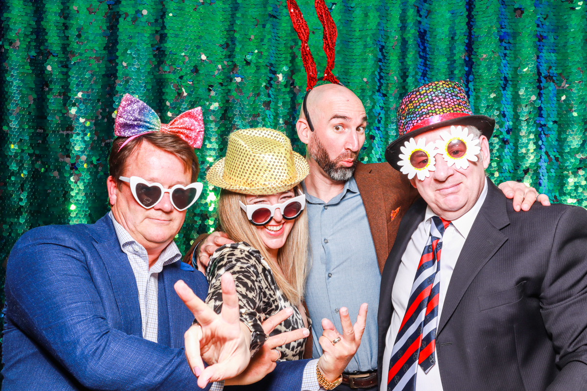wedding party entertainment photo booth hire sequins backdrop