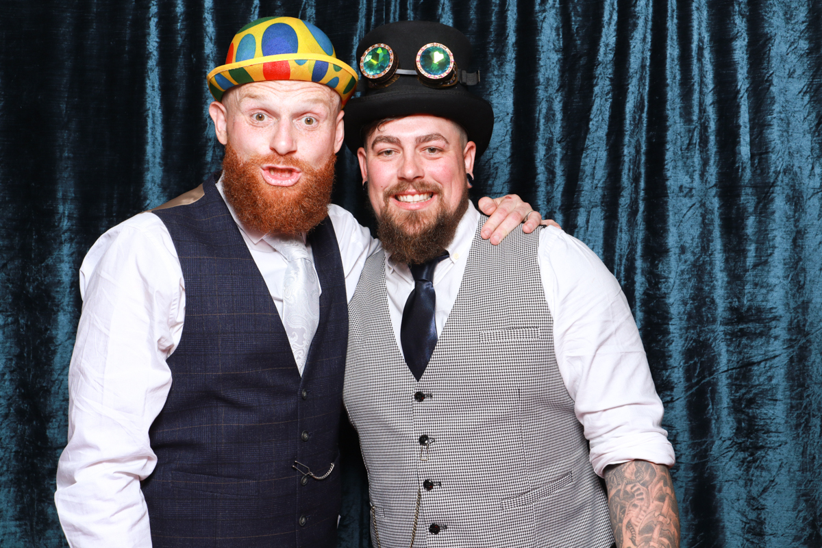 guests having fun at eastington park wedding venue cotswolds for photo booth hire