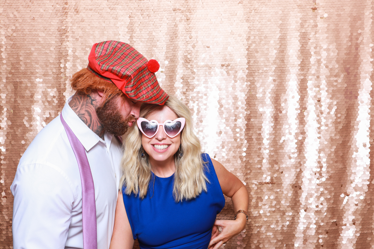 glam photo booth backdrop for a wedding party cotswolds