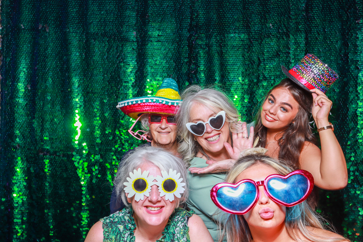 green sequins modern backdrop by cotswolds photo booth hire 