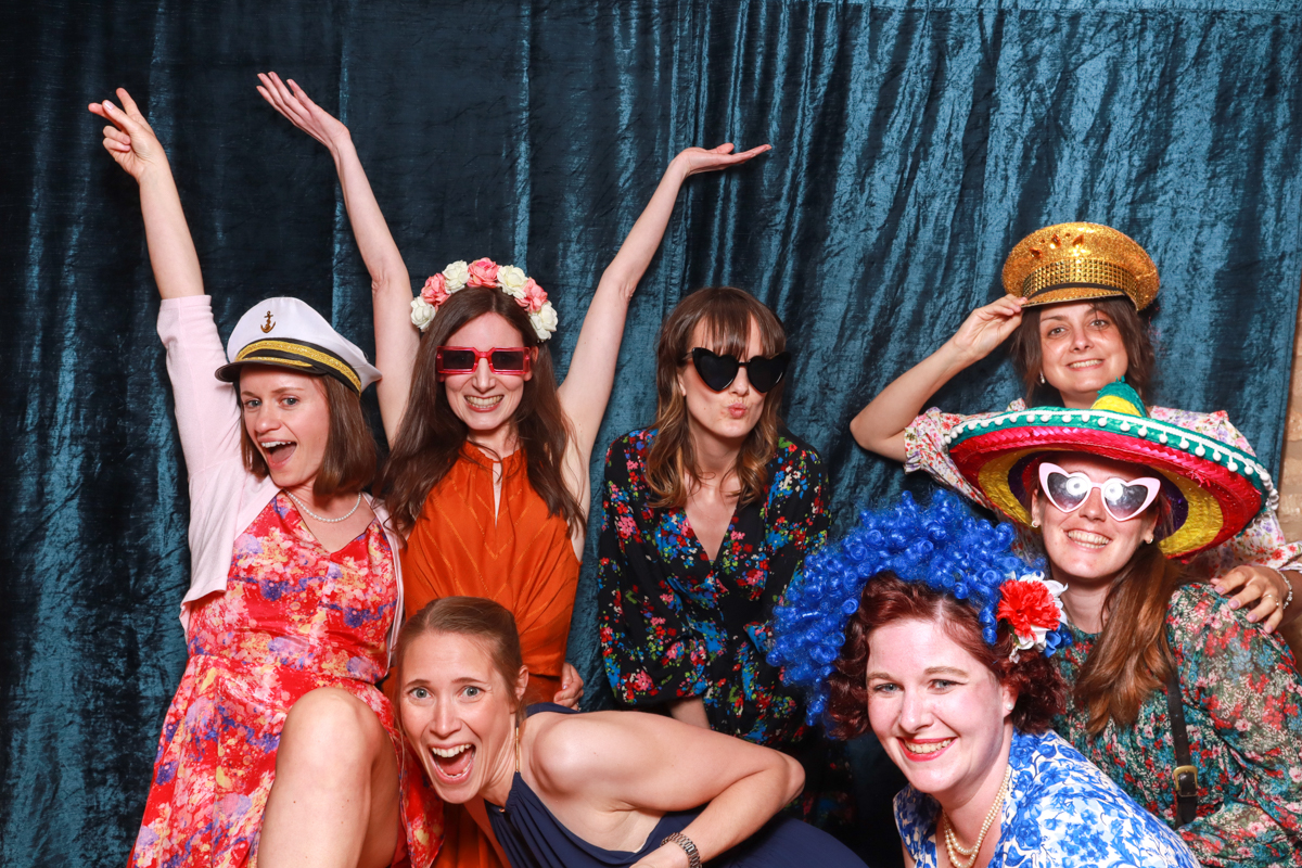 velvet backdrop for a photo booth party entertainment in the Cotswolds