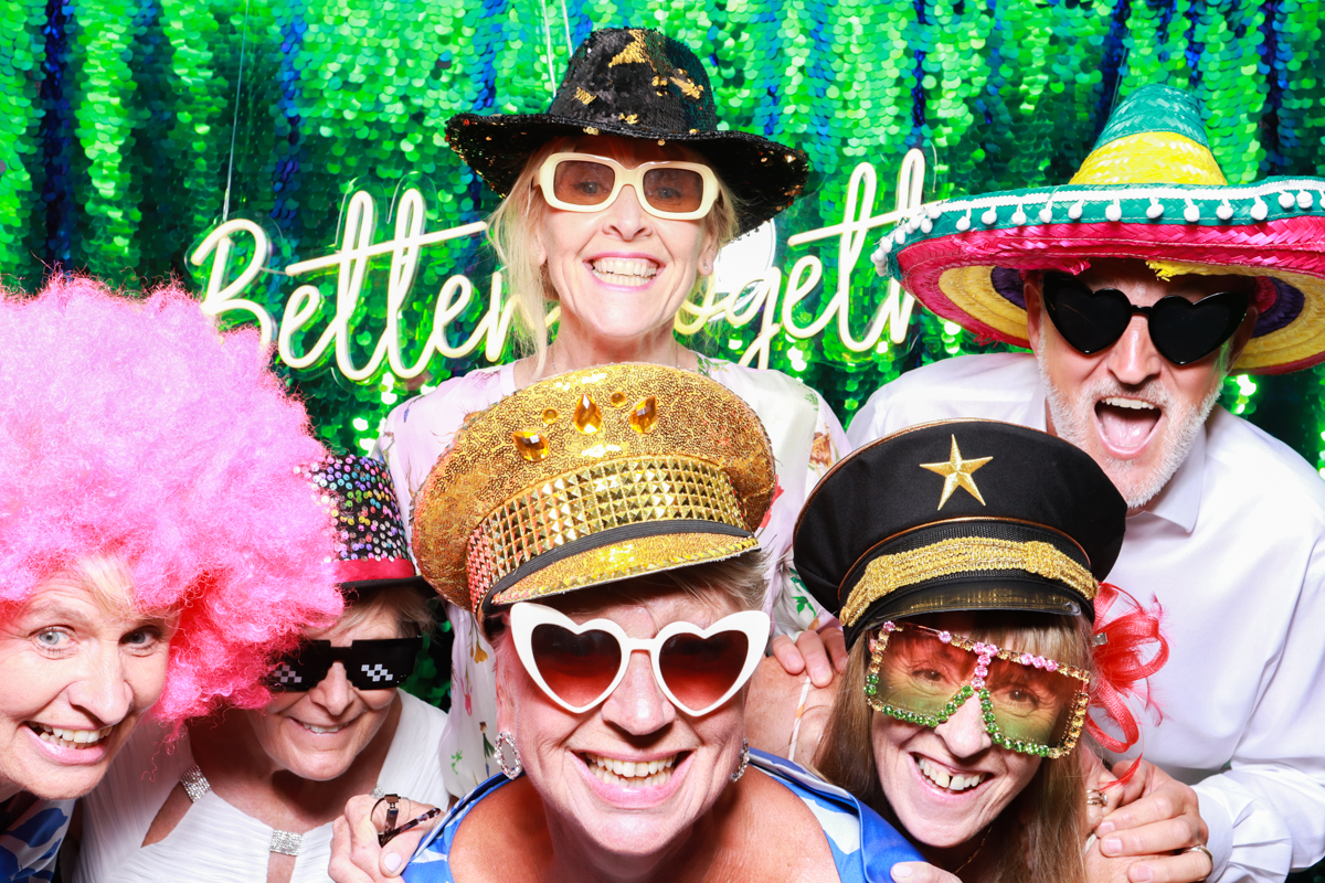 green sequins for a photo booth hire setup cotswolds