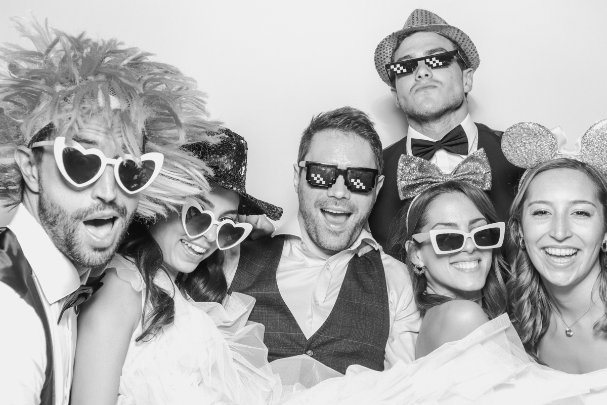 black and white photo booth hire Cotswolds