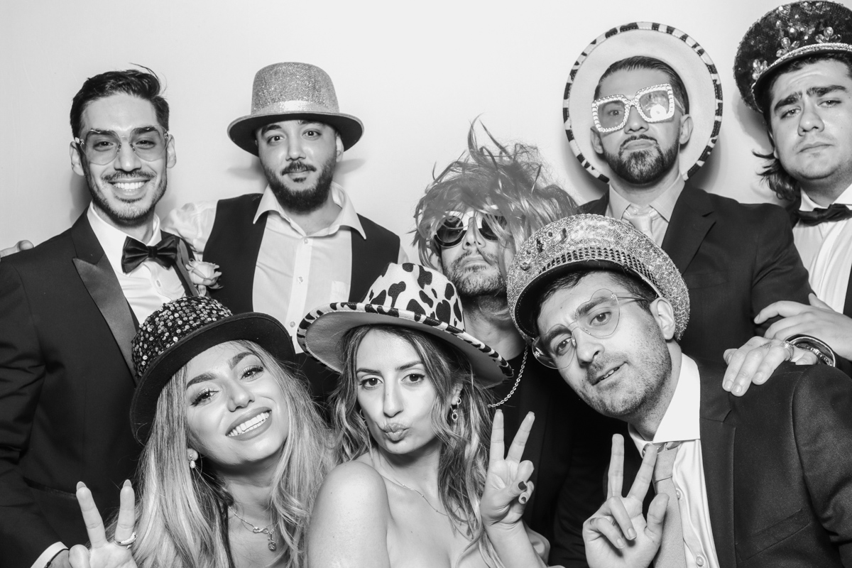 wedding party photo booth hire stone barn, cotswolds