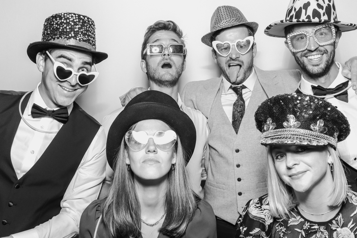 black and white prints photo booth hire