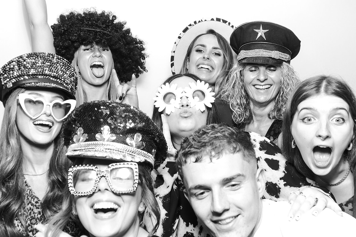 black and white photo booth hire cotswolds 