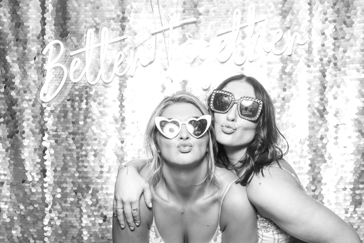 photo booth B&W with better together background