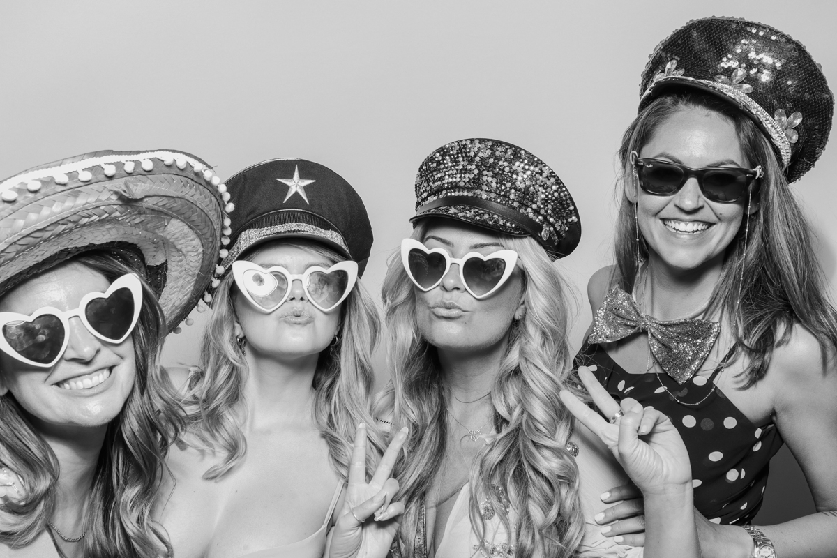 black and white photo booth style cotswolds hire