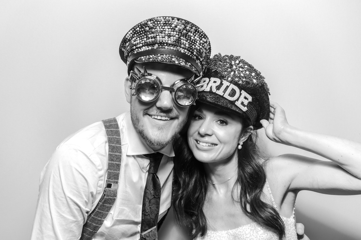 black and white photo booth hire cotswolds wedding 