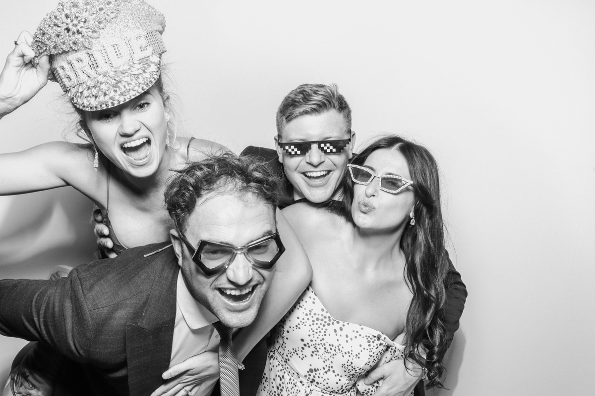 black and white prints for a stylish cotswolds photo booth hire