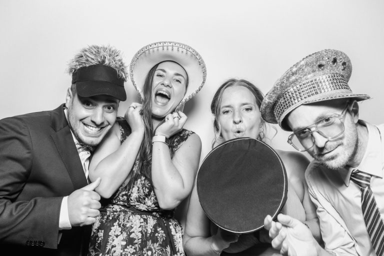 black and white photo booth prints for an owlpen manor wedding party entertainment