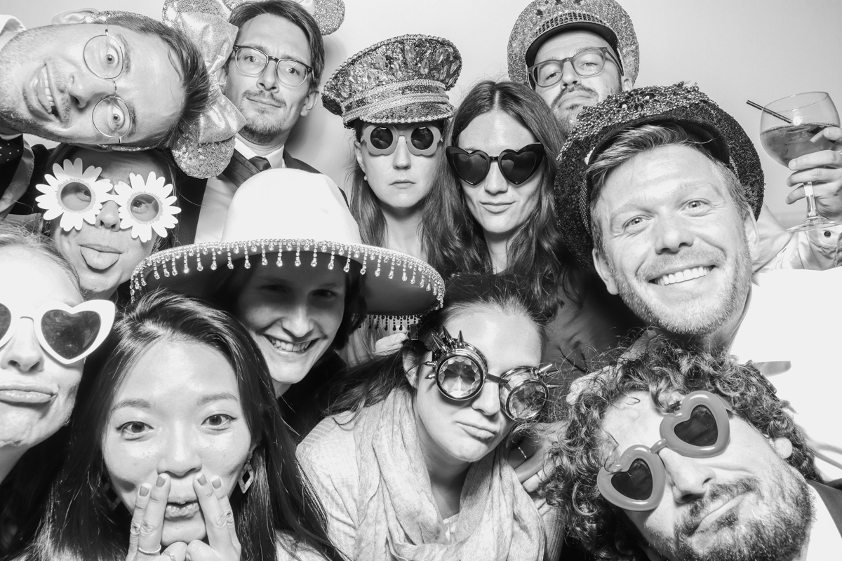 black and white photo booth prints by Cotswolds photo booth hire