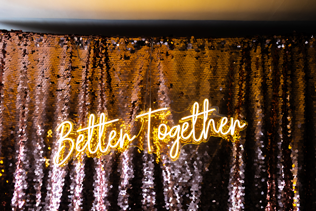 Better together neon sign to hire or to buy for your wedding or any party