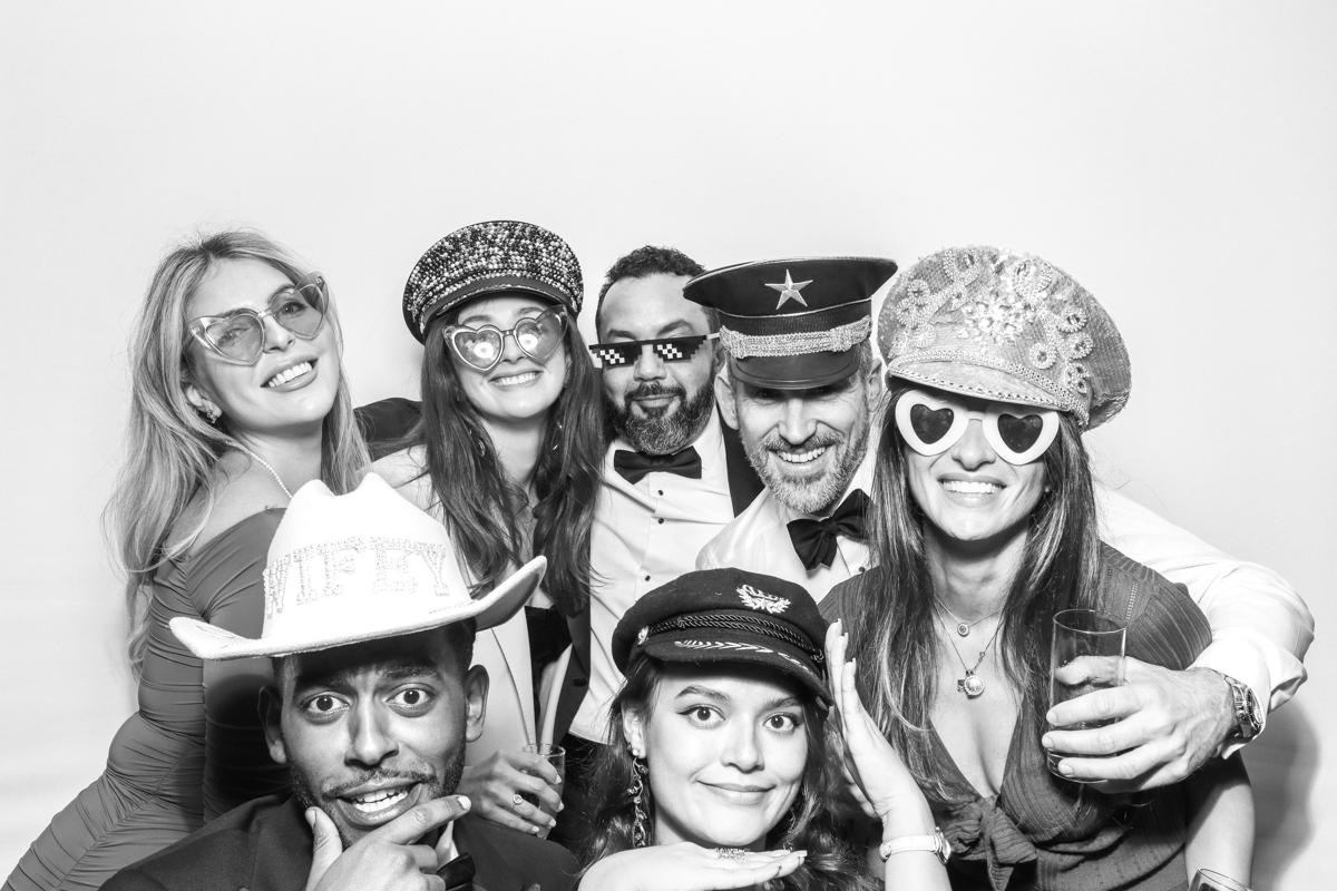 large group during a wedding photo booth hire cotswolds