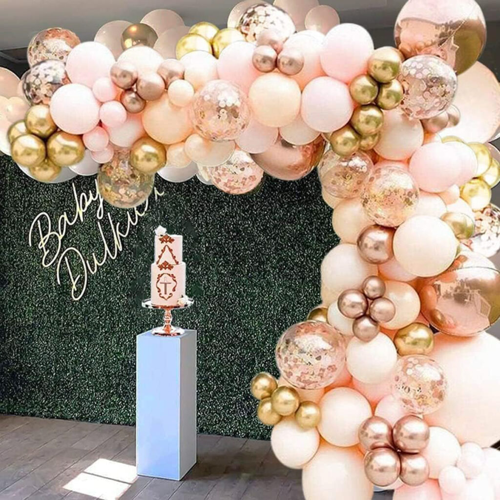 Blush Balloon Garland Kit on Amazon for a photo booth station during any wedding or private event