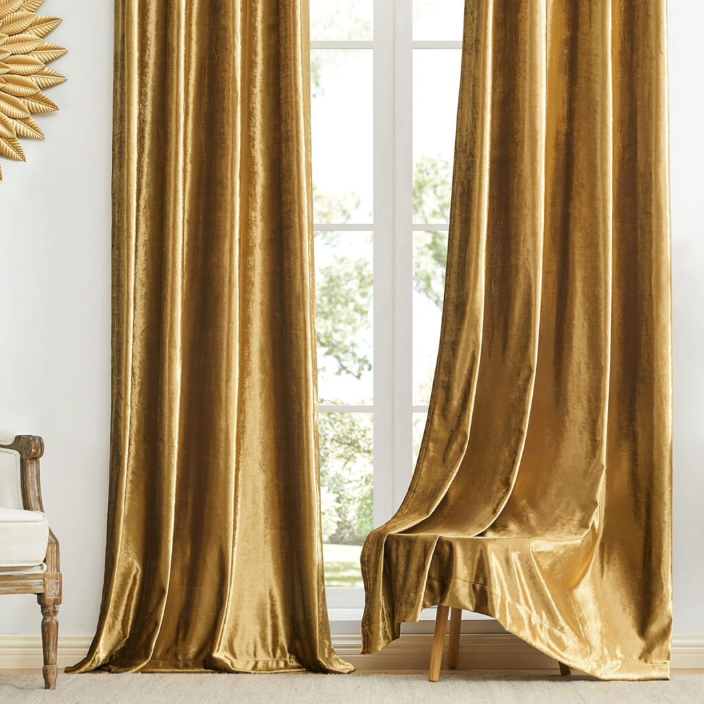 Gold Velvet Curtains on Amazon for a DIY photo booth station