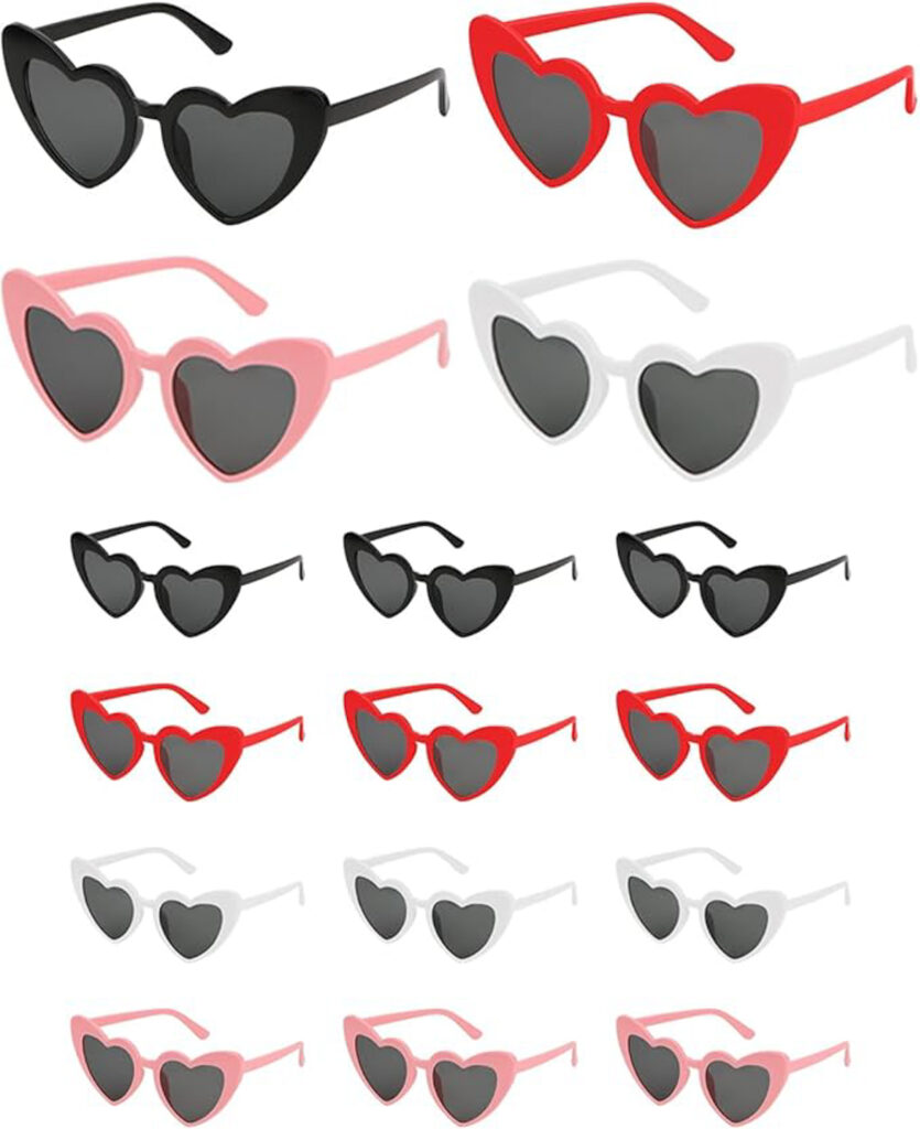 Heart-shaped Glasses on Amazon for a diy photo booth selfie station area during a wedding or corporate event 