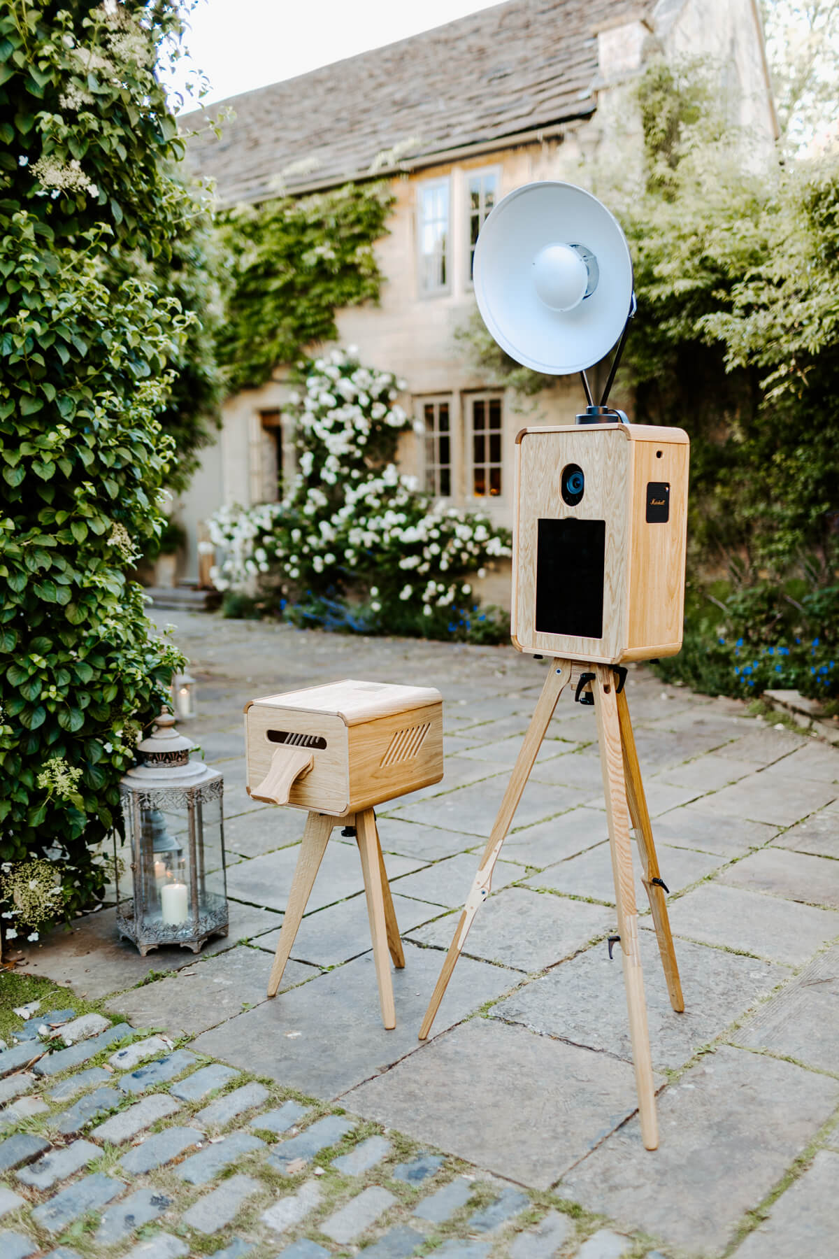 modern wedding photo booth rental for an outdoor party entertainment in the cotswolds