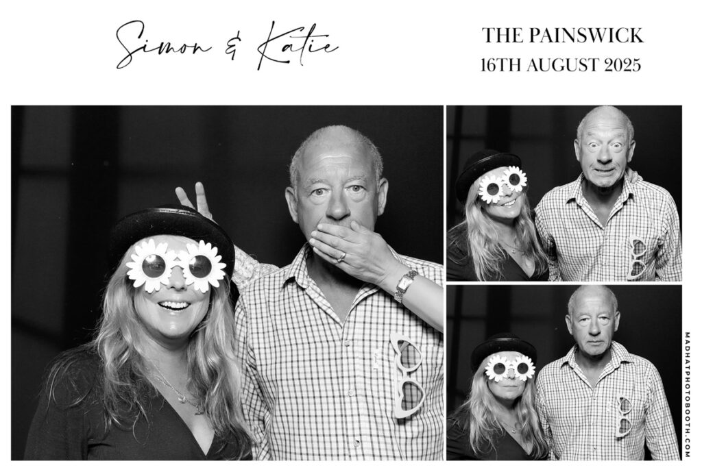 B&W large photo booth print design for the painswick hotel wedding party entertainment

