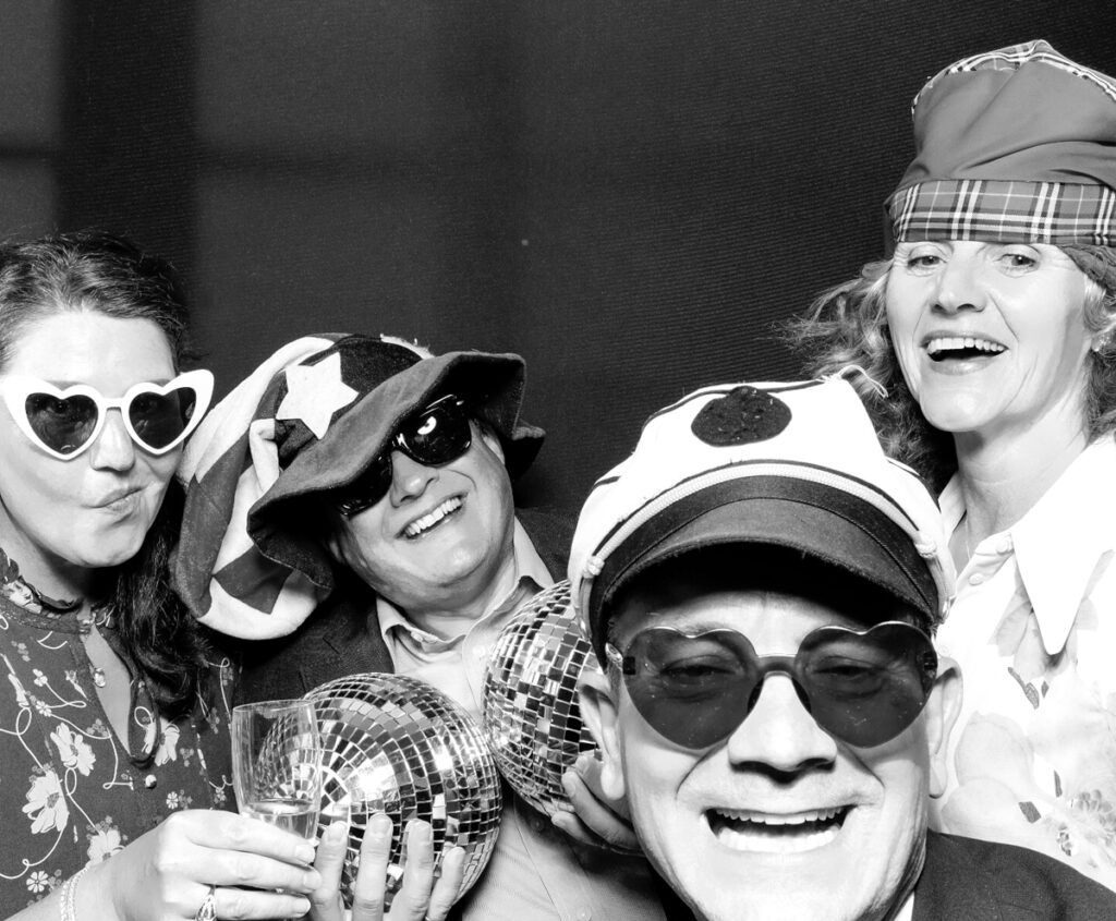 kardashian style photo booth hire for a stroud event entertainment with B&W photos and  instand custom prints 

