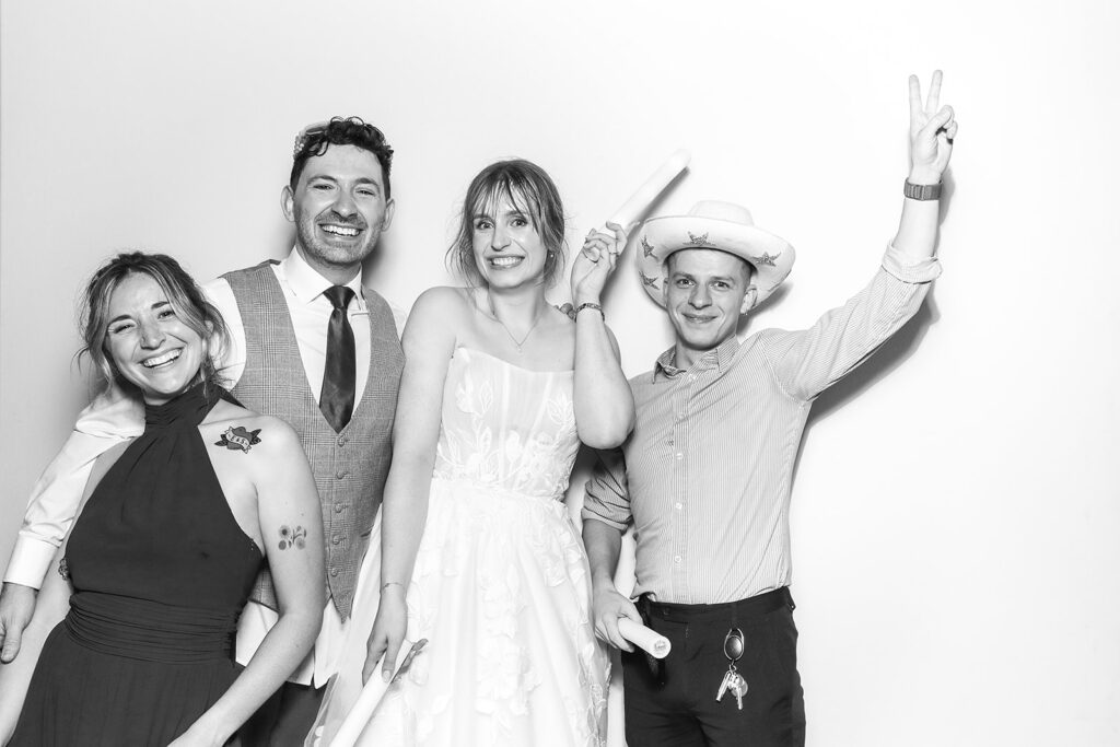 b&W image for a De Vere Tortworth Court Wedding photo booth hire
