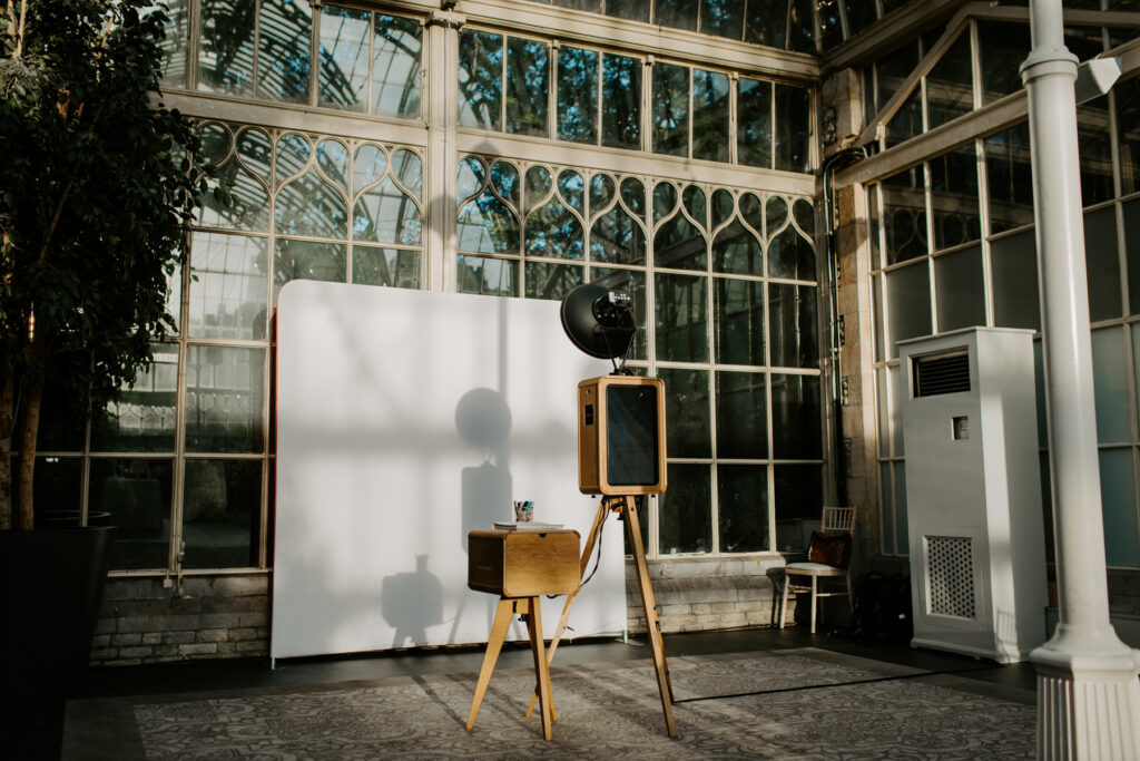 icon booth in the orangery at de Vere wedding venue cotswolds
