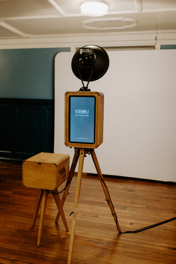 Oxford Town Hall Photo Booth Hire for Corporate Events with the icon premium photo booth and white backdrop