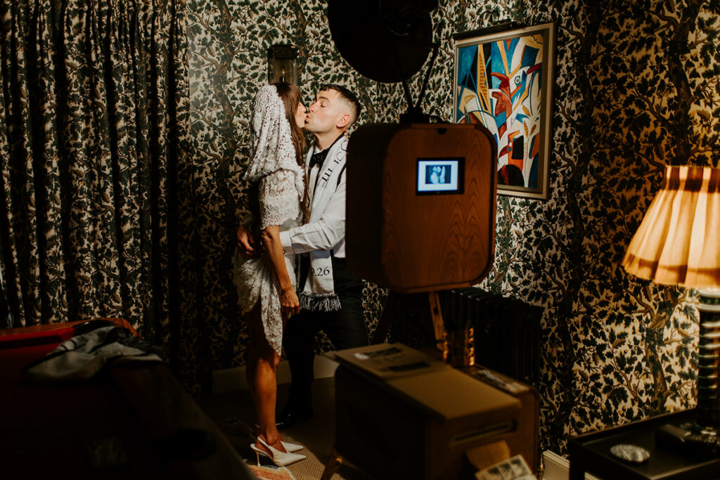 A Vogue-Featured Wedding After-Party at Coombe End Manor, Cheltenham with a Vintage Photo Booth Hire