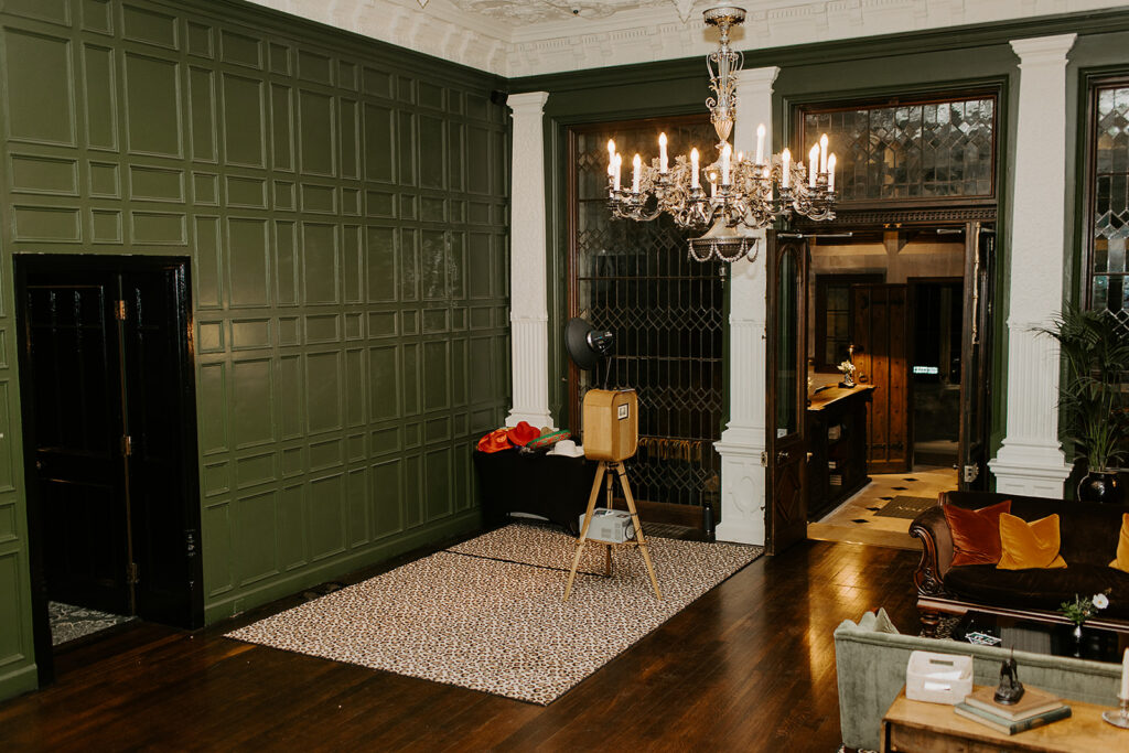 wooden photo booth hire at dumbleton hall